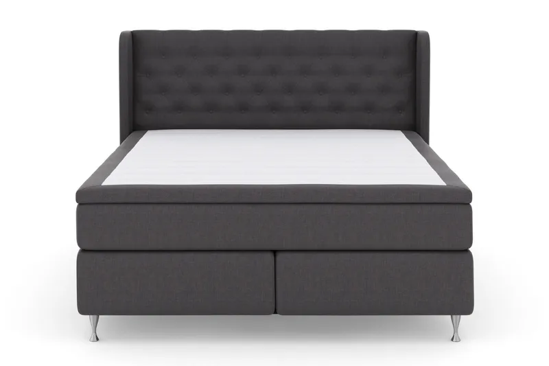 Select No 5 Komplett Sängpaket 160x200 Fast/Medium Latex, Mörkgrå/Silver