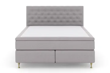 Select No 5 Kontinentalsäng 160x200 Fast/Medium Watergel - Ljusgrå/Guld - Products - Möbler - Säng - Kontinentalsäng