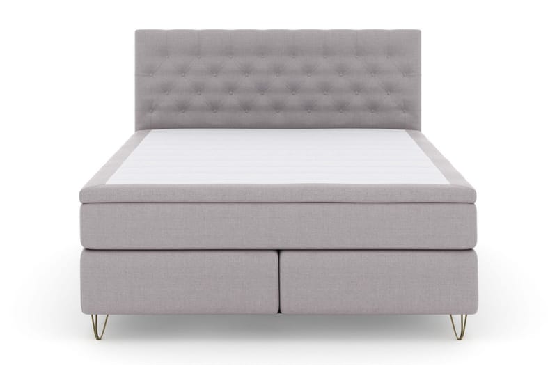 Select No 5 Kontinentalsäng 210x210 Fast/Medium Watergel, Ljusgrå/Metall V-Form