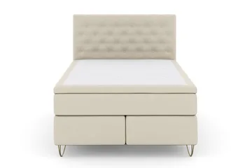 Select No 6 Komplett Sängpaket 140x200 Fast Watergel - Beige/Metall V-form - Products - Möbler - Säng - Kontinentalsäng