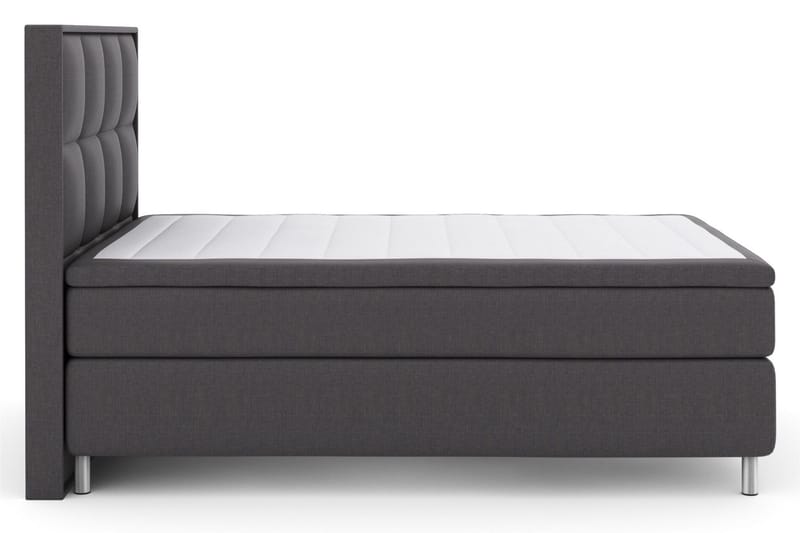 Select No 6 Komplett Sängpaket 140x200 Medium Watergel, Mörkgrå/Metall