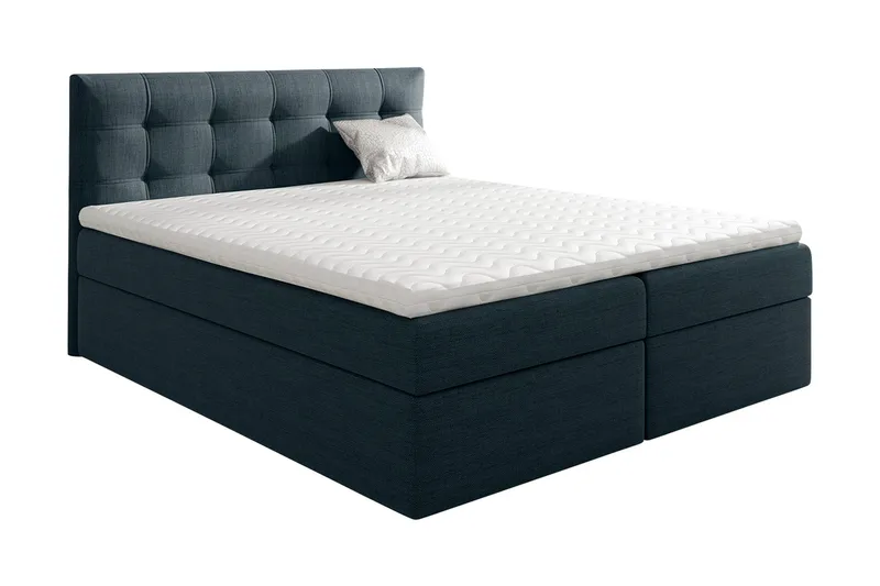 Skaftå Kontinentalsäng 120x200 Svart/Blå/Grå/Vit, Svart/Blå/Grå/Vit