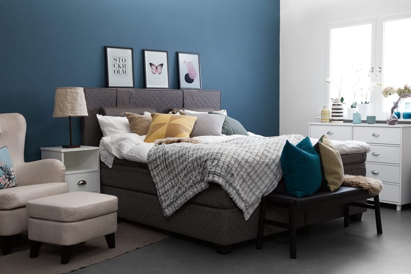 Sundborn Kontinentalsäng 210x210 Valbar - Grå - Products - Möbler - Säng - Kontinentalsäng