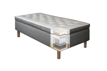 Sundborn Ramsäng 105x200 Medelfast Latex - Grå - Products - Möbler - Säng - Enkelsäng