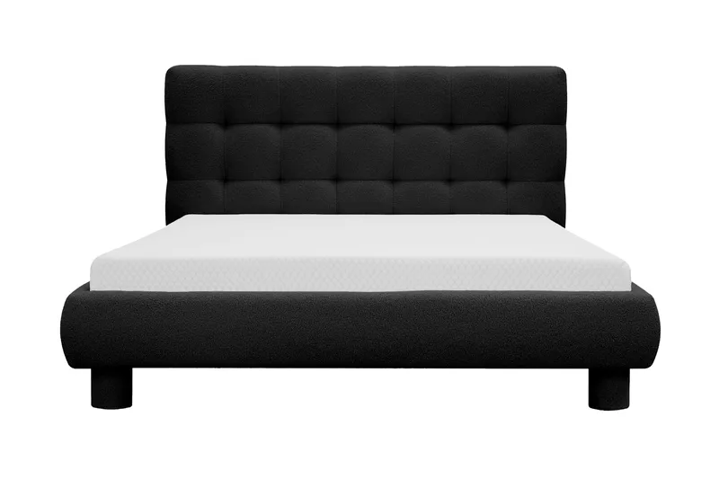 Teddy Komplett Sängpaket Sängram med Madrass 120x200 cm, Svart