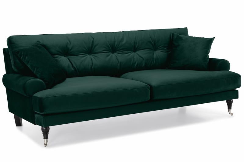 Andrew 3-sits Sammetssoffa - Grön - Products - Möbler - Soffa - 3 sits soffa