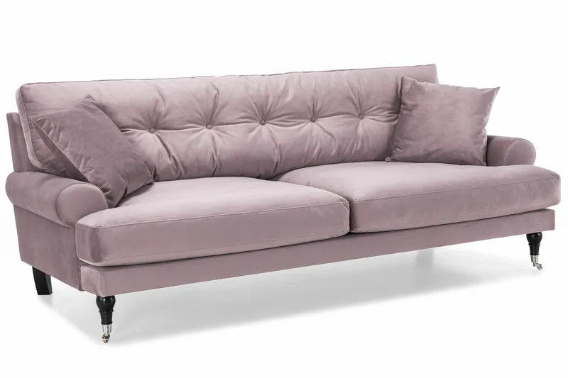 Andrew 3-sits Sammetssoffa - Lila - Products - Möbler - Soffa - 3 sits soffa