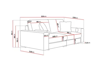 Arken Lyx 3-sits Djup Soffa i Tyg - Ljusbeige - Products - Möbler - Soffa - 3 sits soffa