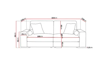 Arken Lyx 3-sits Djup Soffa i Tyg - Ljusbeige - Products - Möbler - Soffa - 3 sits soffa