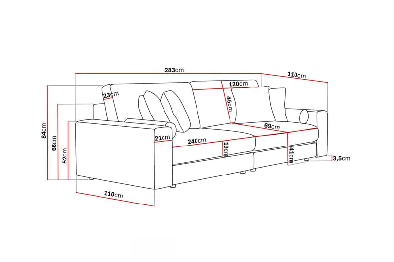 Arken Lyx 4-sits Djup Soffa i Tyg - Grön - Products - Möbler - Soffa - 4 sits soffa