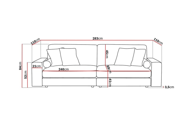 Arken Lyx 4-sits Djup Soffa i Tyg - Ljusgrå - Products - Möbler - Soffa - 4 sits soffa