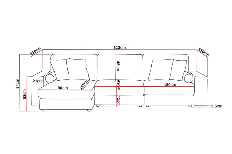 Arken Lyx 5-sits Vändbar L-formad Djup Divansoffa i Sammet - Beige - Products - Möbler - Soffa - Sammetssoffa