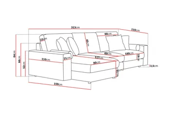 Arken Lyx 5-sits Vändbar L-formad Djup Divansoffa i Sammet - Beige - Products - Möbler - Soffa - Sammetssoffa