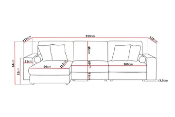 Arken Lyx 5-sits Vändbar L-formad Djup Divansoffa i Tyg - Grön - Products - Möbler - Soffa - Divansoffa & schäslongsoffa