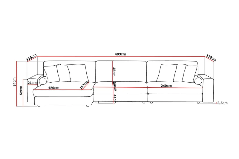 Arken Lyx 6-sits Vändbar L-formad Djup Divansoffa i Manchester - Greige - Products - Möbler - Soffa - Divansoffa & schäslongsoffa