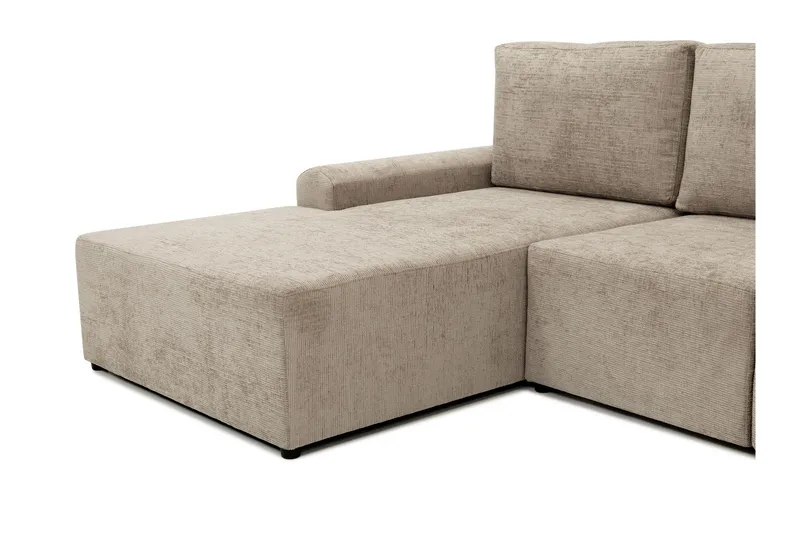 Bella Bäddsoffa med Divan 3-sits i Plysch - Beige - Products - Möbler - Soffa - Bäddsoffa - Bäddsoffa divan