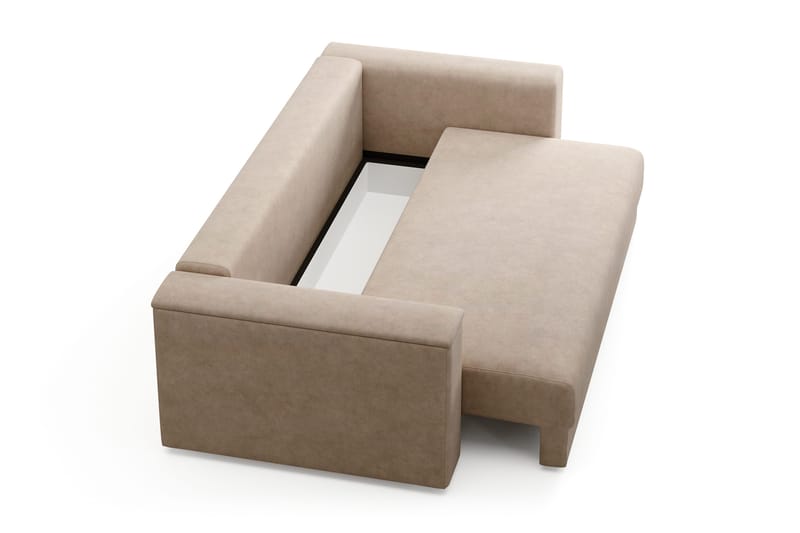 Bergen Extra djup 3-sits Bäddsoffa med Bäddmadrass i Memoryskum och Tvättbar klädsel - Beige Tyg - Products - Möbler - Soffa - Bäddsoffa - 3 sits bäddsoffa