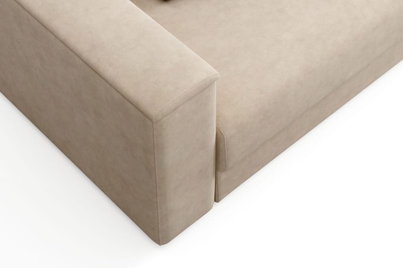 Bergen Extra djup 3-sits Bäddsoffa med Bäddmadrass i Memoryskum och Tvättbar klädsel - Beige Tyg - Products - Möbler - Soffa - Bäddsoffa - 3 sits bäddsoffa