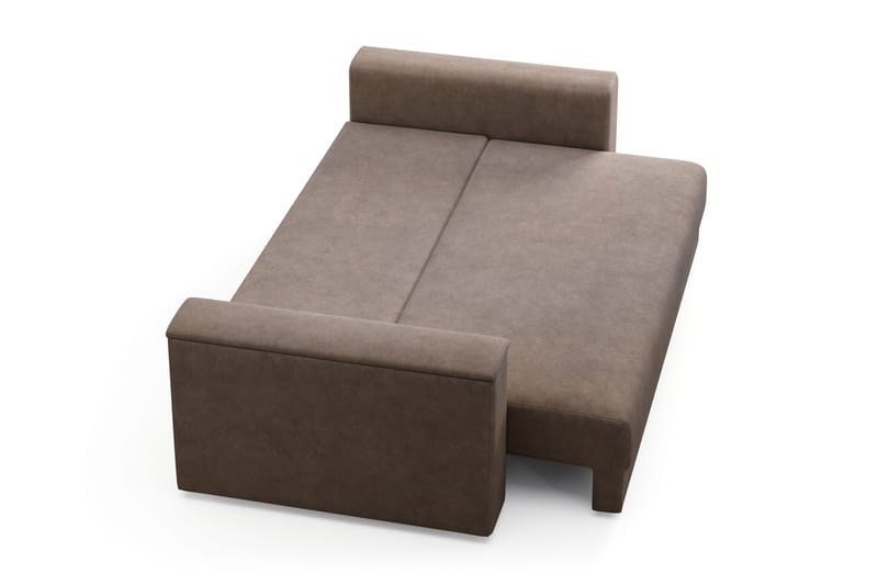 Bergen Extra djup 3-sits Bäddsoffa med Bäddmadrass i Memoryskum och Tvättbar klädsel - Brun Tyg - Products - Möbler - Soffa - Bäddsoffa - 3 sits bäddsoffa
