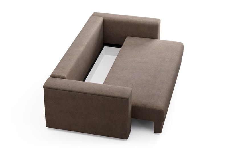 Bergen Extra djup 3-sits Bäddsoffa med Bäddmadrass i Memoryskum och Tvättbar klädsel - Brun Tyg - Products - Möbler - Soffa - Bäddsoffa - 3 sits bäddsoffa