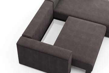 Bergen Extra djup 3-sits Bäddsoffa med Divan och Bäddmadrass i Latex och Tvättbar klädsel - Brun Manchester - Products - Möbler - Soffa - Bäddsoffa - Bäddsoffa divan