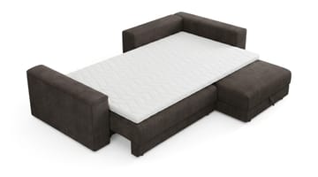 Bergen Extra djup 3-sits Bäddsoffa med Divan och Bäddmadrass i Latex och Tvättbar klädsel - Brun Manchester - Products - Möbler - Soffa - Bäddsoffa - Bäddsoffa divan