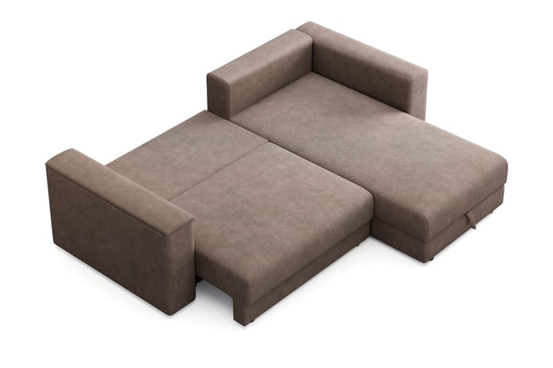 Bergen Extra djup 3-sits Bäddsoffa med Divan och Bäddmadrass i Polyesterskum Vändbar Sommar- & Vintersida och Tvättbar klädsel - Beige Tyg - Products - Möbler - Soffa - Bäddsoffa - Bäddsoffa divan