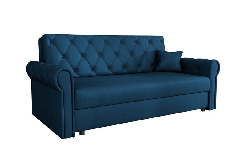 Denegal 2-sits liten bäddsoffa i Plysch, Blå