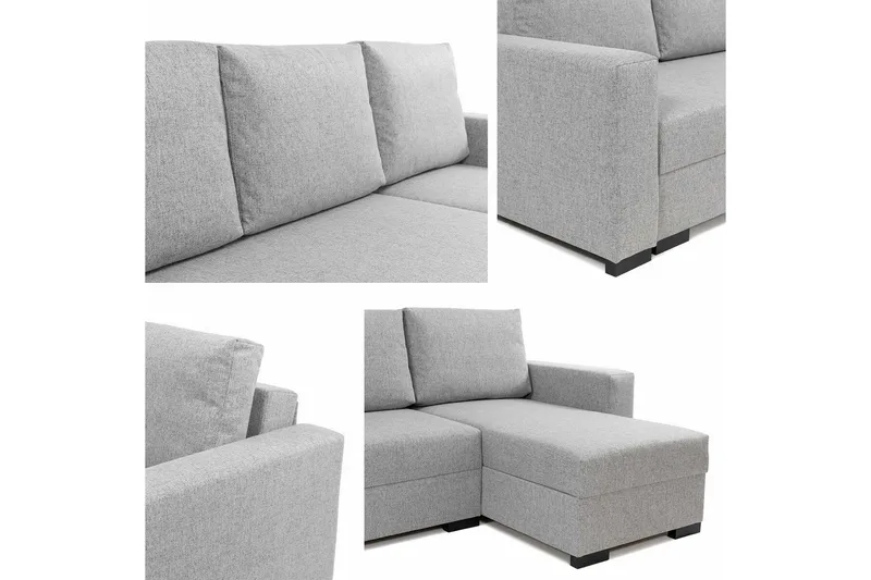 Denegal 3-sits Hörnbäddsoffa - Ljusgrå - Products - Möbler - Soffa - Bäddsoffa - Hörnbäddsoffa