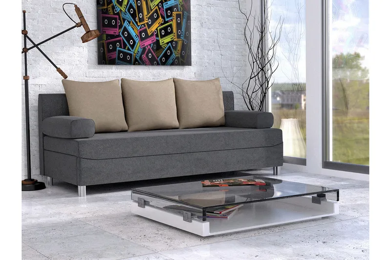 Dover Bäddsoffa 192x80x80 cm - Grå - Products - Möbler - Soffa - Bäddsoffa - 3 sits bäddsoffa