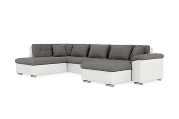 Dynir Hörnbäddsoffa Divan med Förvaring Höger - Vit/Ljusgrå - Products - Möbler - Soffa - Bäddsoffa - Bäddsoffa längsbäddad