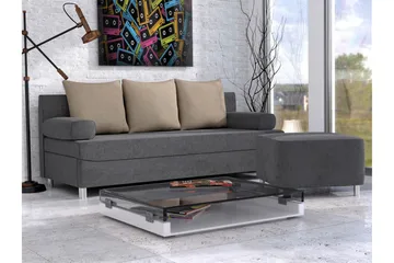 Eifion Bäddsoffa 3-sits - Mörkgrå - Products - Möbler - Soffa - Bäddsoffa - 3 sits bäddsoffa