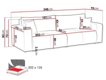Flo Bäddsoffa 3-sits - Vit - Products - Möbler - Soffa - Bäddsoffa - 3 sits bäddsoffa