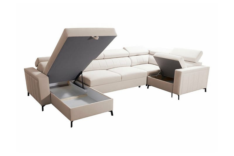 Galbally 4-sits Hörnbäddsoffa Light grey/Dark grey - Products - Möbler - Soffa - Bäddsoffa - Bäddsoffa divan