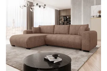 Handda Bäddsoffa med Divan 3-sits i Bouclé - Rosa - Products - Möbler - Soffa - Bäddsoffa - Bäddsoffa divan