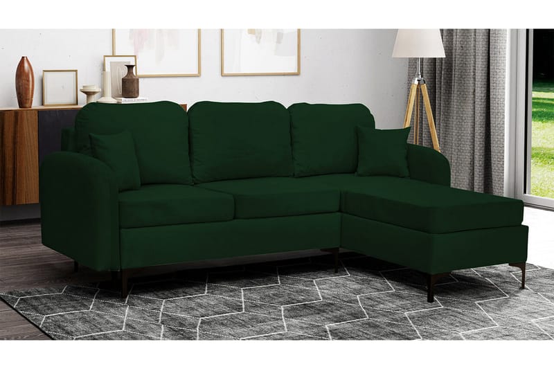 Knocklong 3-sits Hörnbäddsoffa Dark green - Products - Möbler - Soffa - Bäddsoffa - Bäddsoffa divan