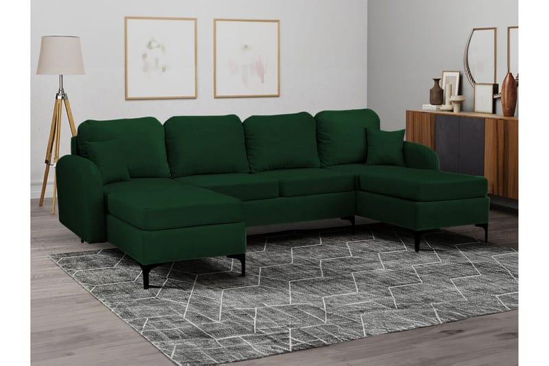 Knocklong 4-sits Hörnbäddsoffa Dark green - Products - Möbler - Soffa - Bäddsoffa - Hörnbäddsoffa