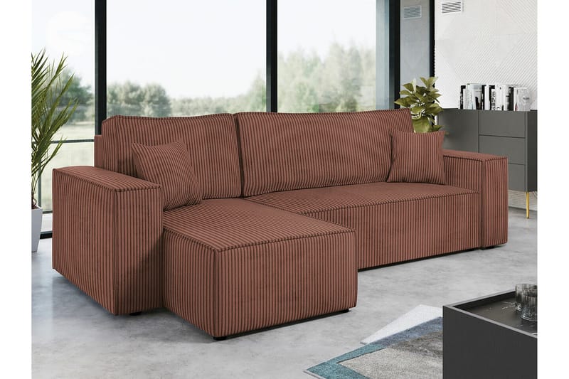 Magston 3-sits Hörnbäddsoffa - Rosa - Products - Möbler - Soffa - Bäddsoffa - Hörnbäddsoffa