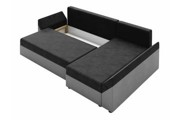 Midfeld 3-sits Hörnbäddsoffa Black/Brown - Products - Möbler - Soffa - Bäddsoffa - Hörnbäddsoffa