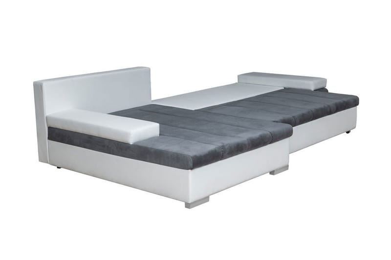 Naoma 3-sits Bäddsoffa med Divan L-formad Vänster med Förvar - Sammet/Grå - Products - Möbler - Soffa - Bäddsoffa - Bäddsoffa divan
