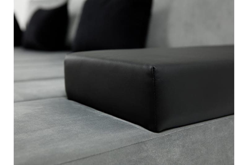 Naoma 3-sits Bäddsoffa med Divan L-formad Vänster med Förvar - Sammet/Grå - Products - Möbler - Soffa - Bäddsoffa - Bäddsoffa divan