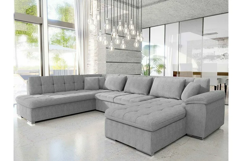 Sakri 5-sits Hörnbäddsoffa Light grey/Dark grey - Products - Möbler - Soffa - Bäddsoffa - Bäddsoffa divan