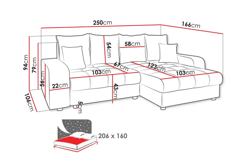 Smolmark Bäddsoffa med Divan 3-sits - Beige - Products - Möbler - Soffa - Bäddsoffa - Bäddsoffa divan