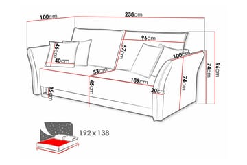 Staffin 3-sits Bäddsoffa Ljusgrå - Products - Möbler - Soffa - Bäddsoffa - 3 sits bäddsoffa
