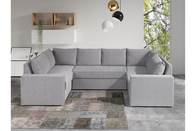 Staffin 4-sits Hörnbäddsoffa Light grey/Dark grey - Products - Möbler - Soffa - Bäddsoffa - Hörnbäddsoffa