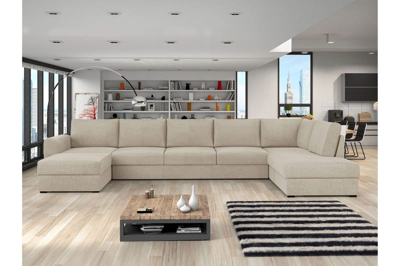 Taberk Bäddsoffa med Divan och Schäslong 5-sits - Beige - Products - Möbler - Soffa - Bäddsoffa - Bäddsoffa divan