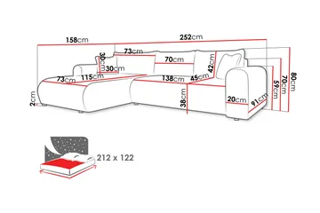 Tacon Bäddsoffa m. Divan 3-sits - Grå/Beige - Products - Möbler - Soffa - Bäddsoffa - Bäddsoffa divan
