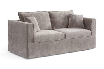 Travstad 3-sits Bäddsoffa med HVILA Bäddmadrass 140x200 cm Latex med Tvättbar klädsel - Grå/Vit - Products - Möbler - Soffa - Bäddsoffa - 3 sits bäddsoffa