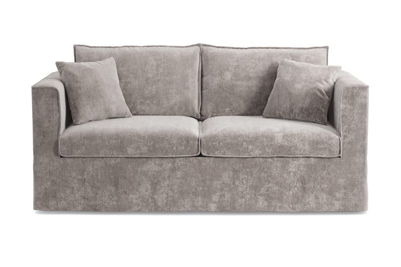 Travstad 3-sits Bäddsoffa med HVILA Bäddmadrass 140x200 cm Memoryskum med Tvättbar klädsel, Grå/Vit