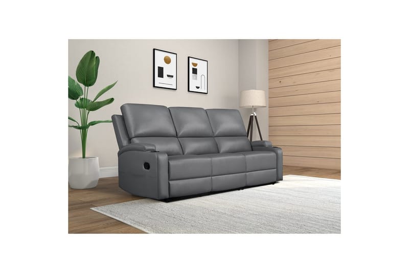 Dallas Reclinersoffa 3-sits - Grå - Products - Möbler - Soffa - Biosoffa & reclinersoffa